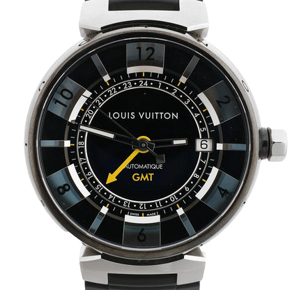 Louis Vuitton Tambour Q113K SG7133 SS & Rubber AT Watch with Black Dial