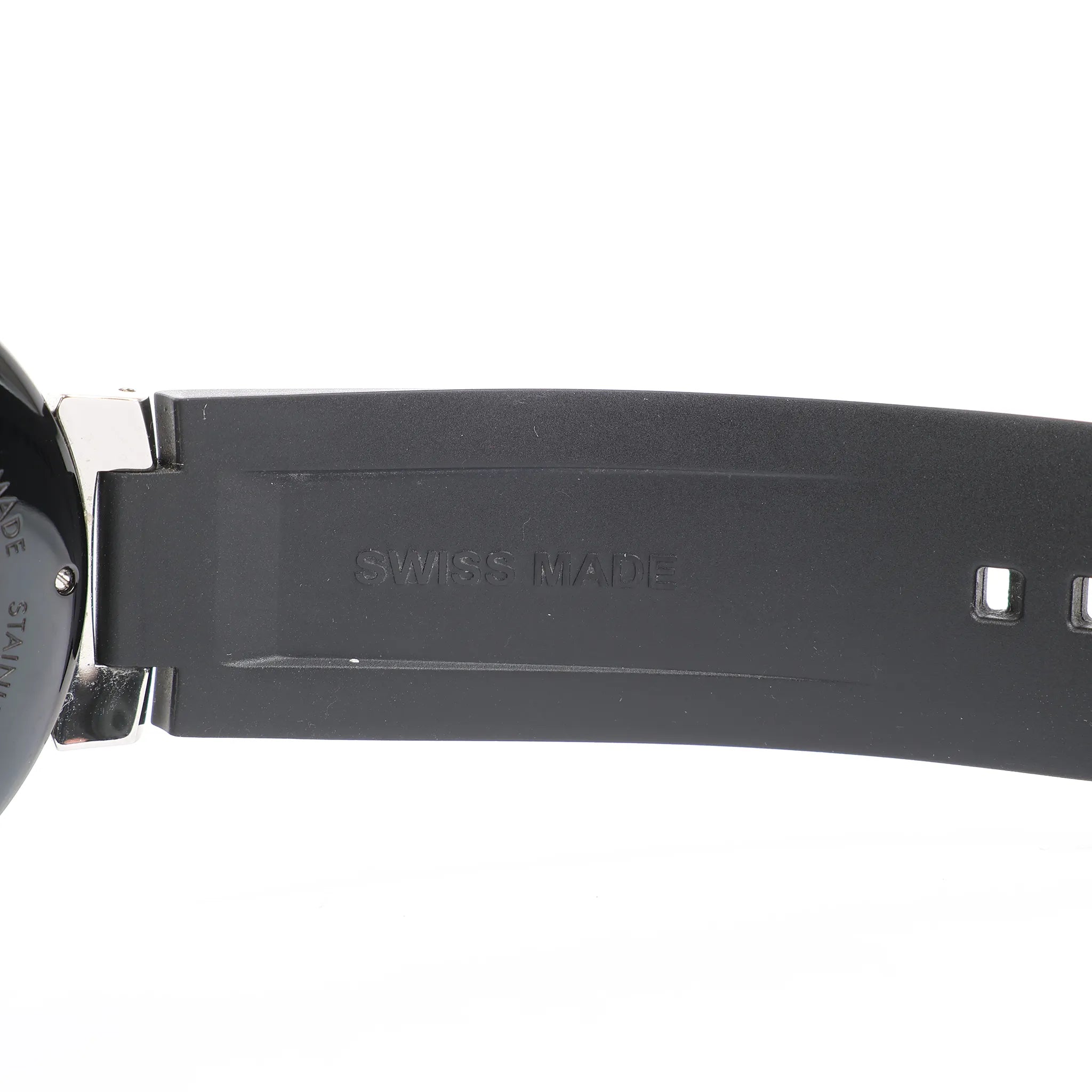 Louis Vuitton Tambour Q113K SG7133 SS & Rubber AT Watch with Black Dial