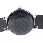 Louis Vuitton Tambour Q113K SG7133 SS & Rubber AT Watch with Black Dial
