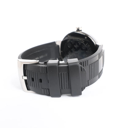 Louis Vuitton Tambour Q113K SG7133 SS & Rubber AT Watch with Black Dial