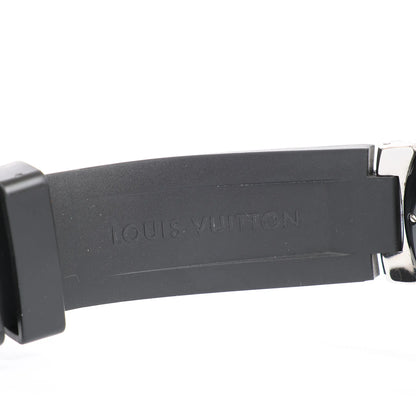 Louis Vuitton Tambour Q113K SG7133 SS & Rubber AT Watch with Black Dial