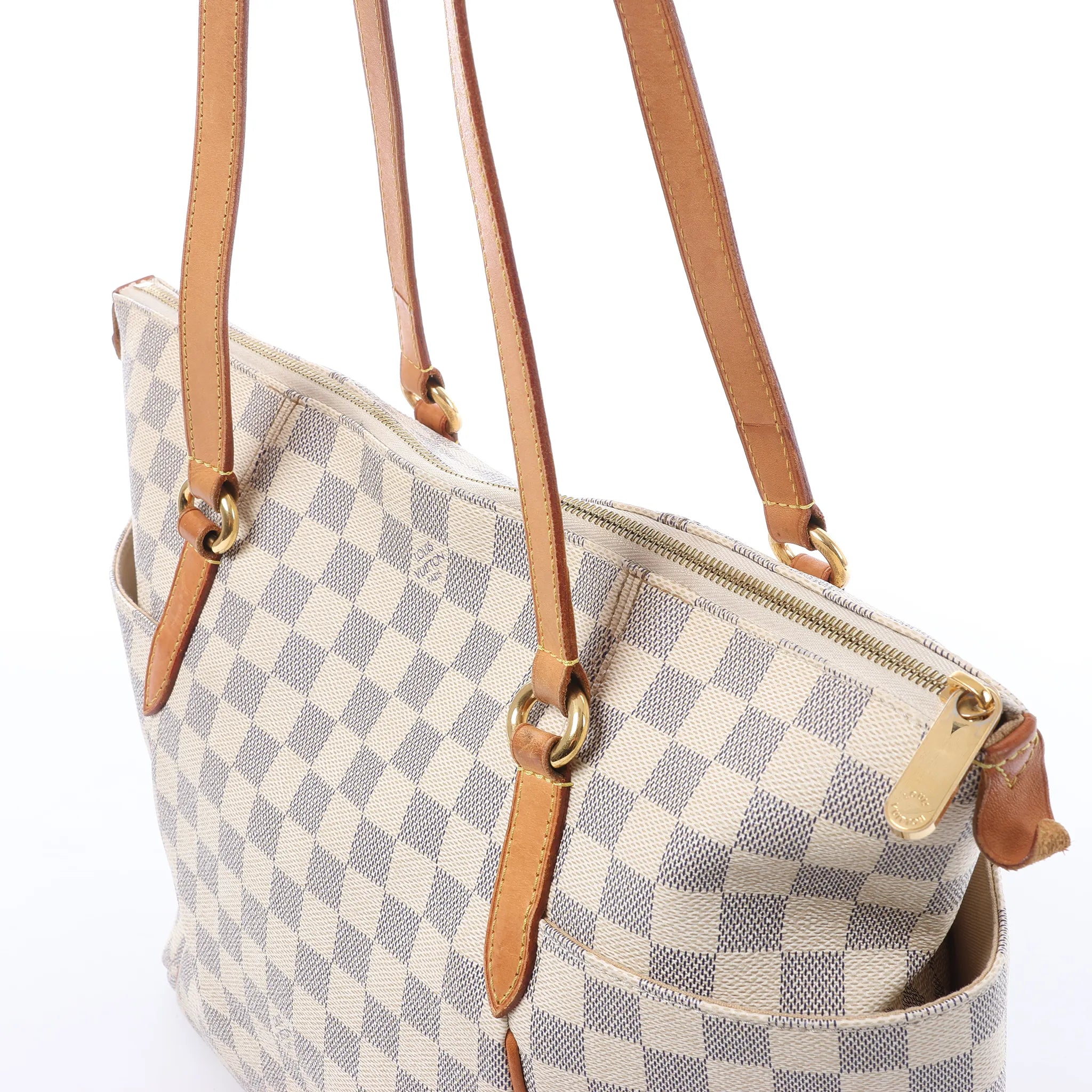 Louis Vuitton Totally MM Damier Azur Shoulder Bag in Beige N51262