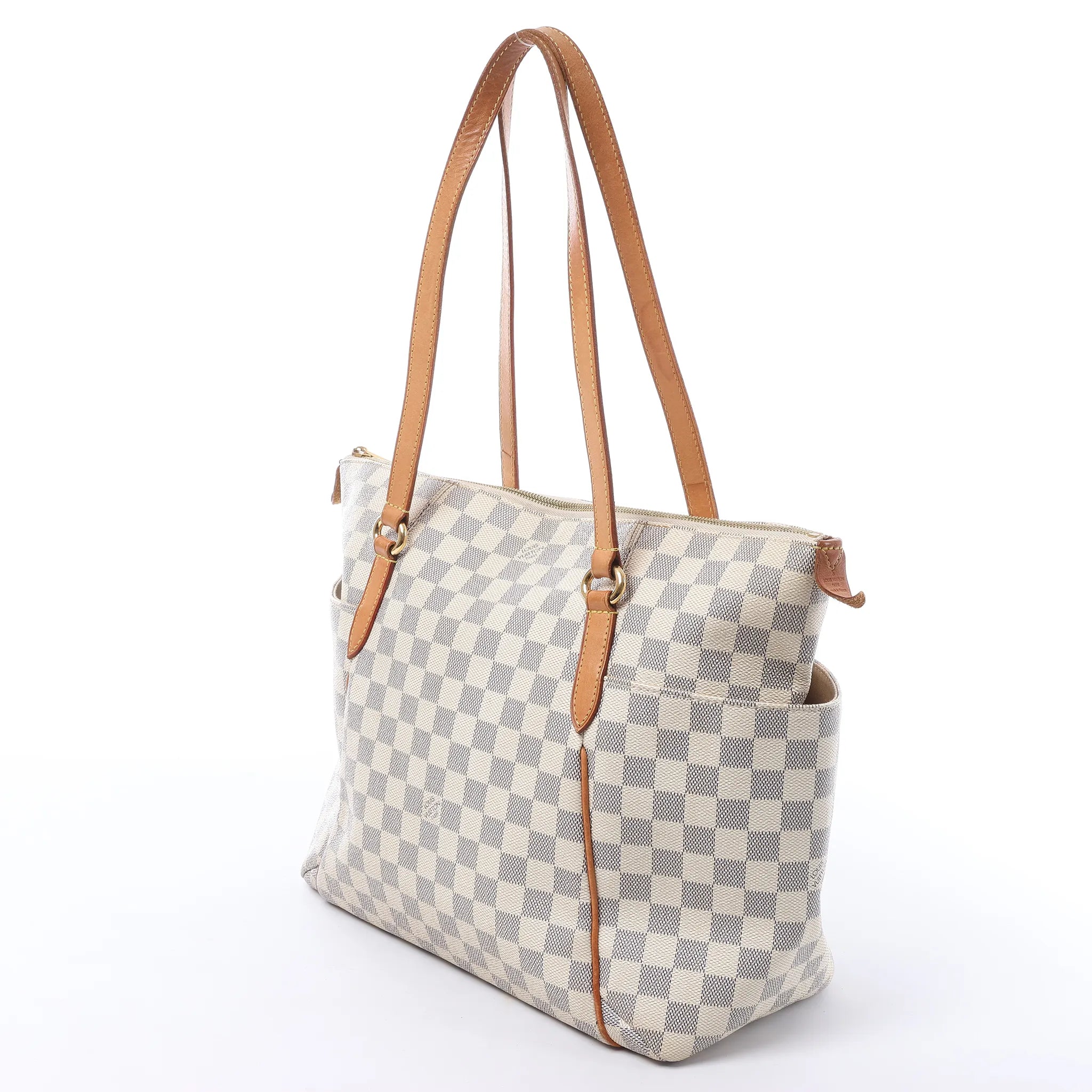 Louis Vuitton Totally MM Damier Azur Shoulder Bag in Beige N51262