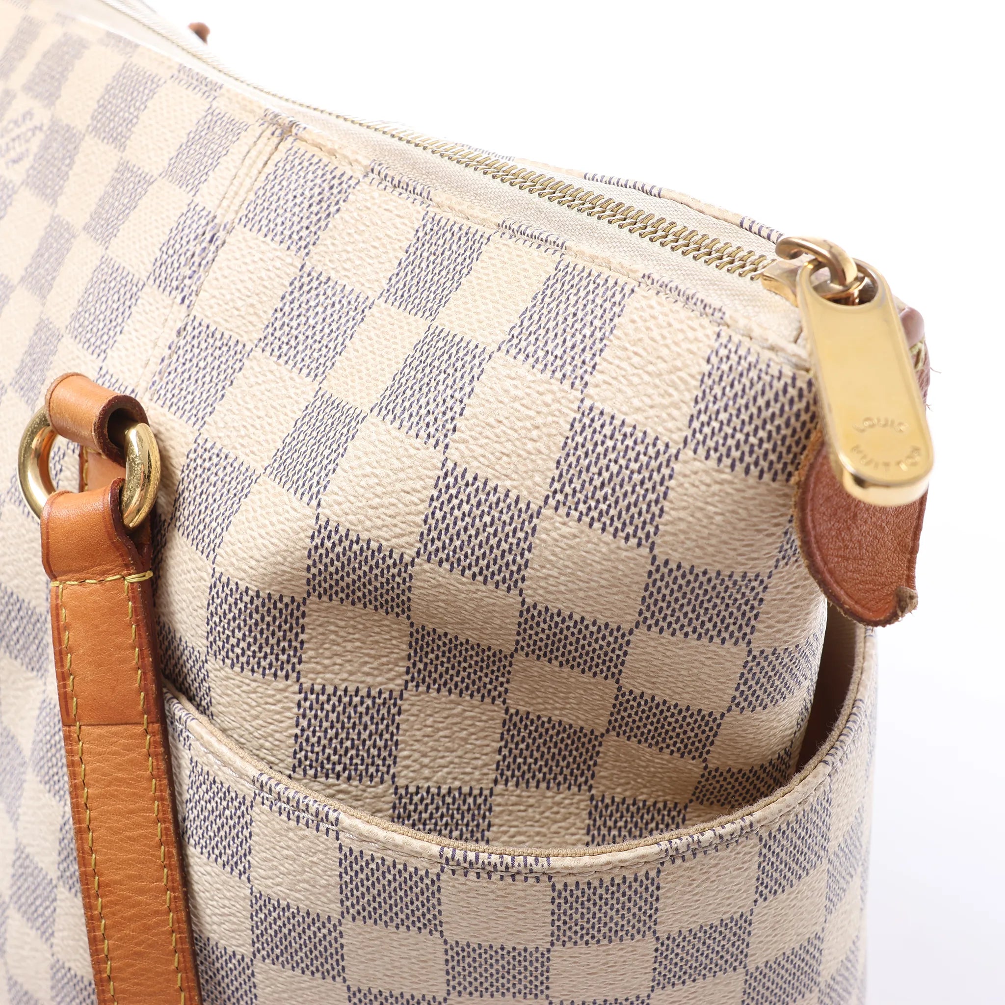 Louis Vuitton Totally MM Damier Azur Shoulder Bag in Beige N51262