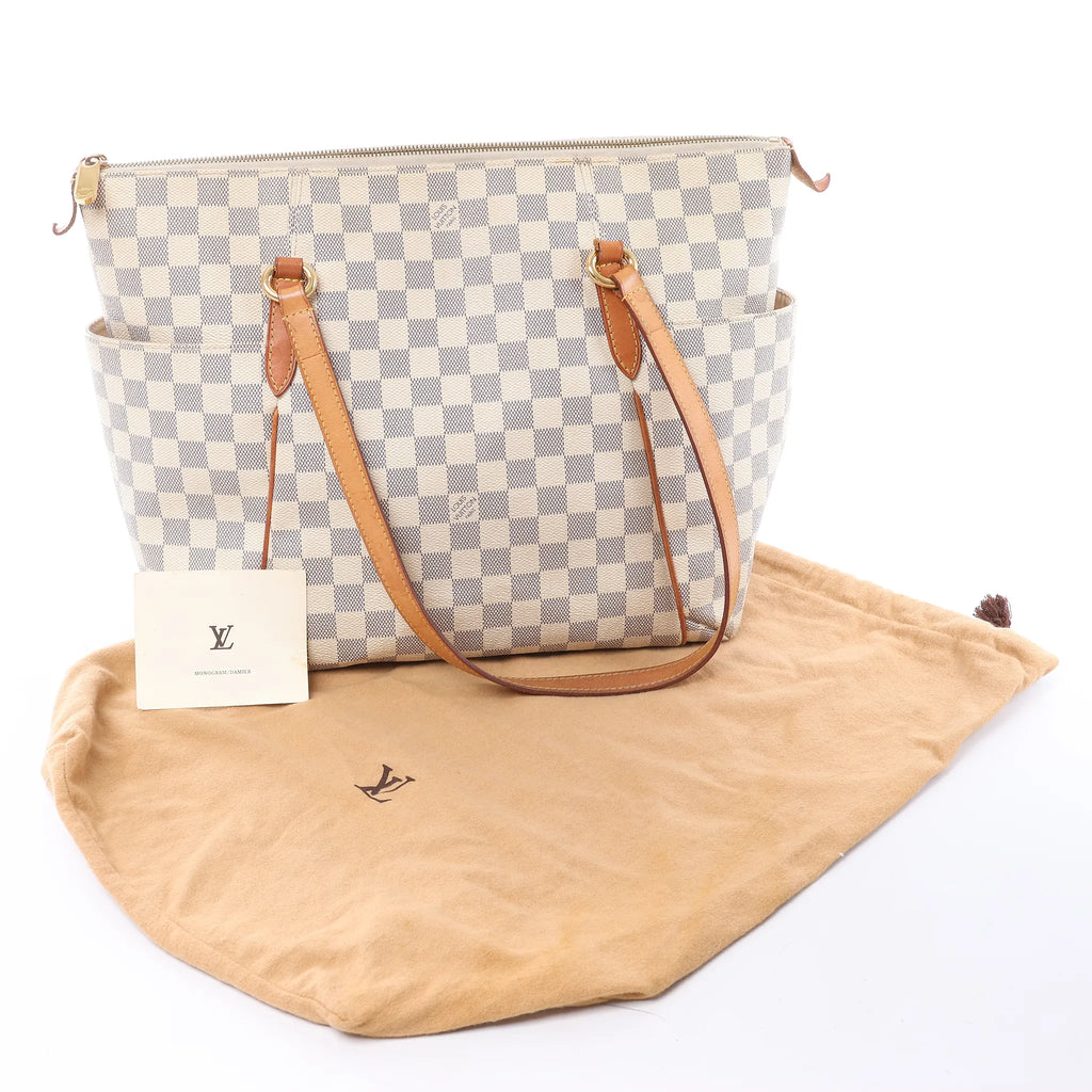 Louis Vuitton Totally MM Damier Azur Shoulder Bag in Beige N51262