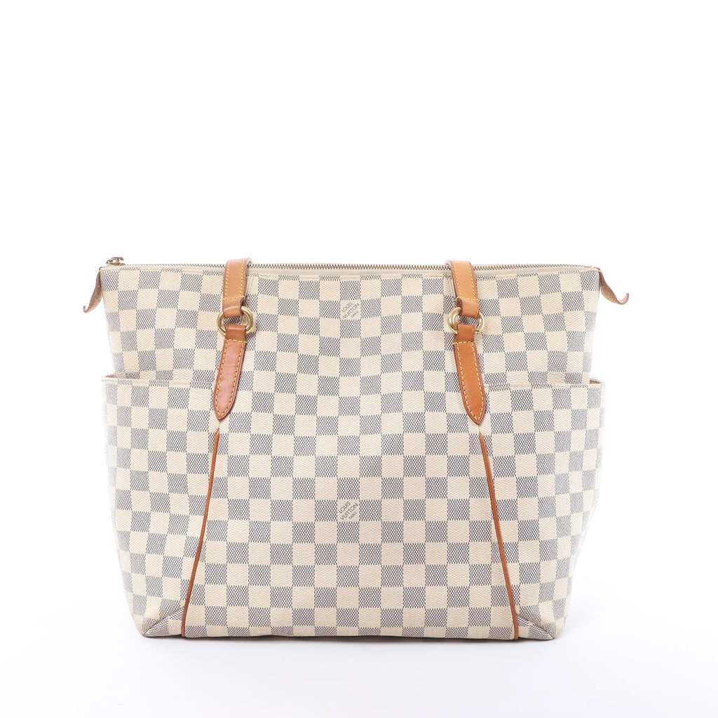 Louis Vuitton Totally MM Damier Azur Shoulder Bag in Beige N51262