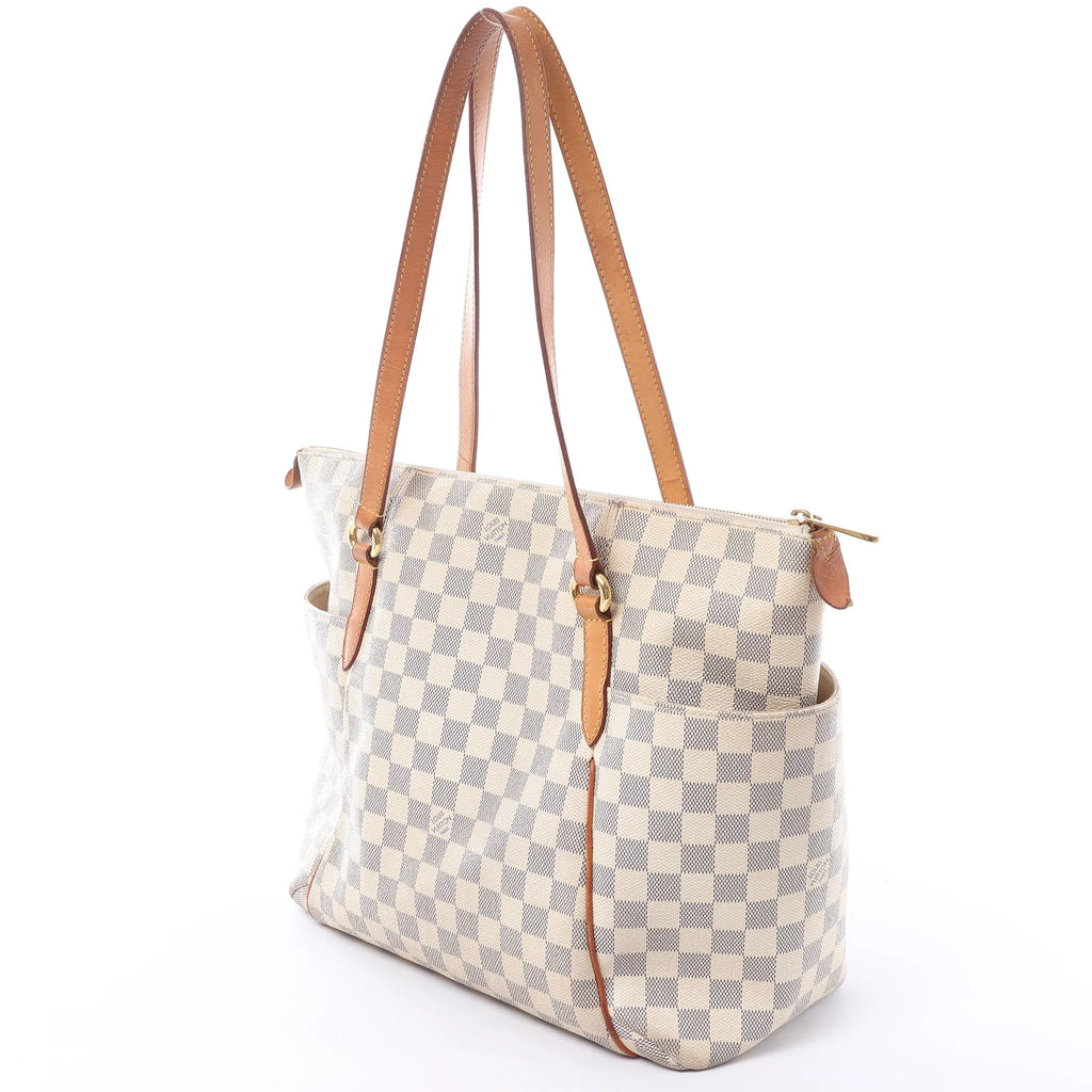 Louis Vuitton Totally MM Damier Azur Shoulder Bag in Beige N51262