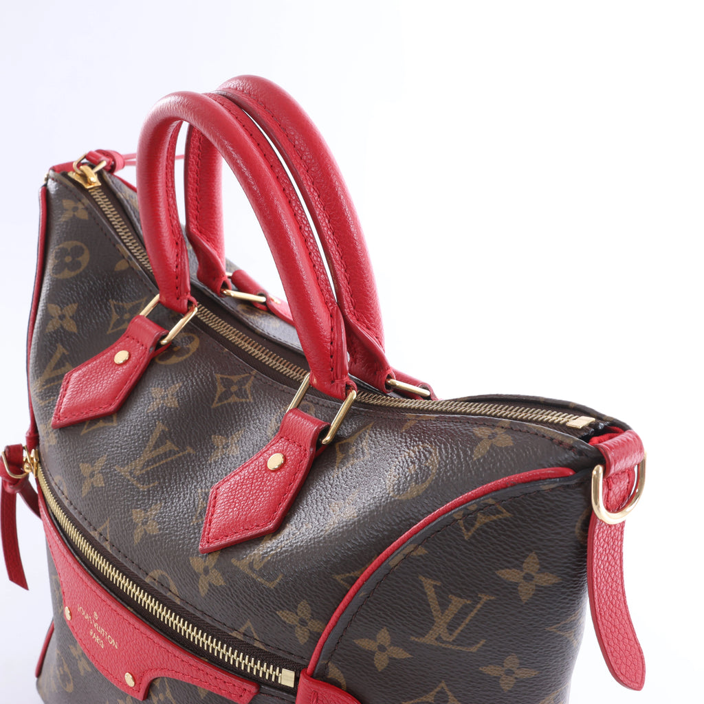 Louis Vuitton Tournelle PM Monogram Canvas Handbag in Brown x Red M44027