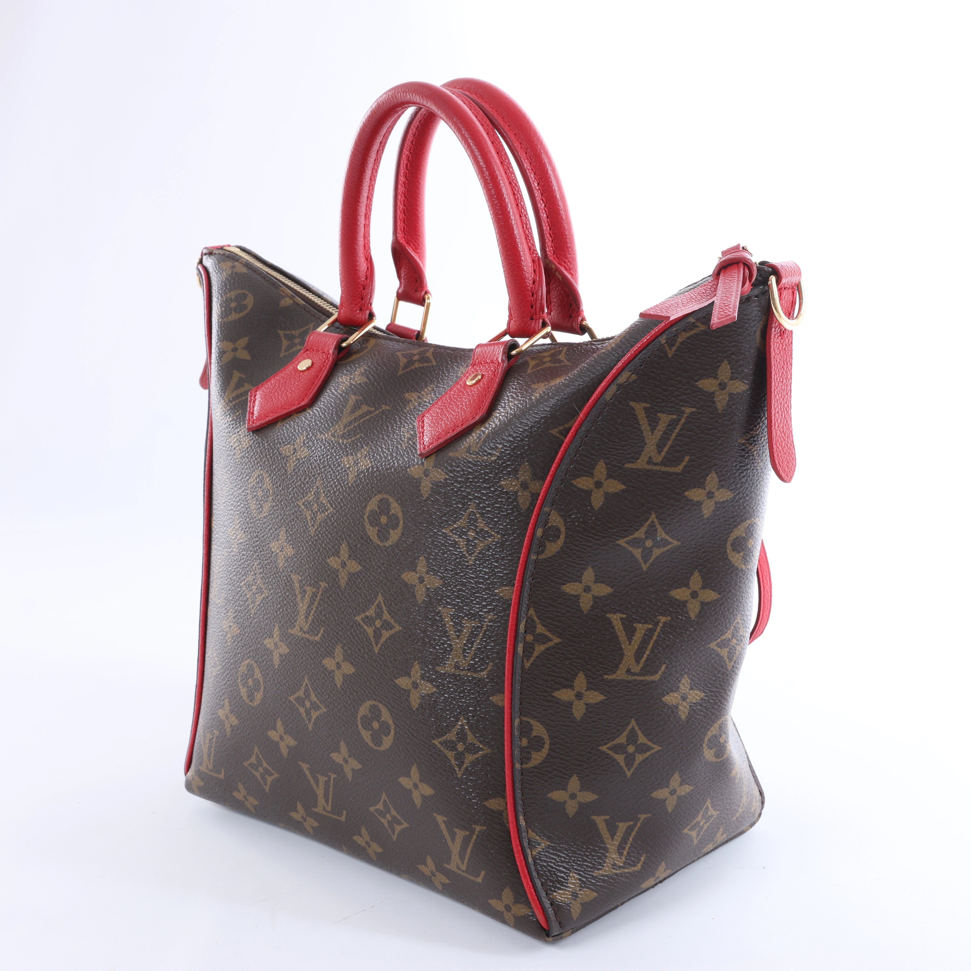 Louis Vuitton Tournelle PM Monogram Canvas Handbag in Brown x Red M44027