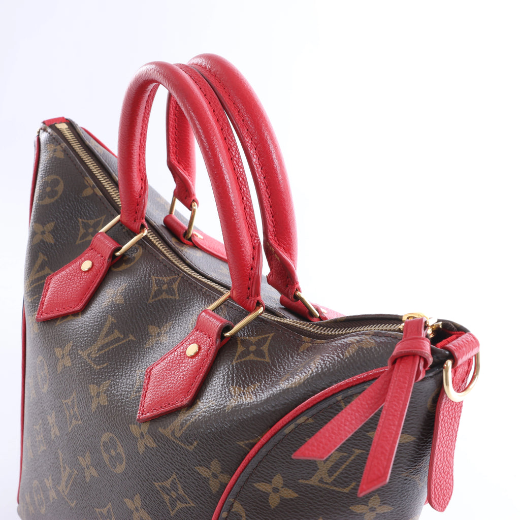 Louis Vuitton Tournelle PM Monogram Canvas Handbag in Brown x Red M44027