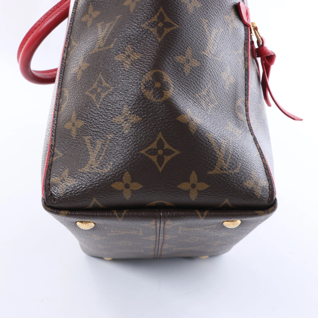 Louis Vuitton Tournelle PM Monogram Canvas Handbag in Brown x Red M44027