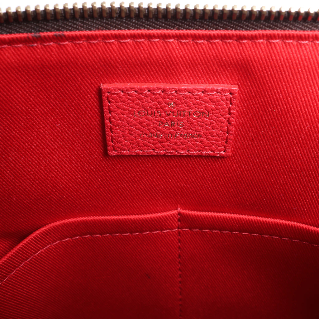 Louis Vuitton Tournelle PM Monogram Canvas Handbag in Brown x Red M44027