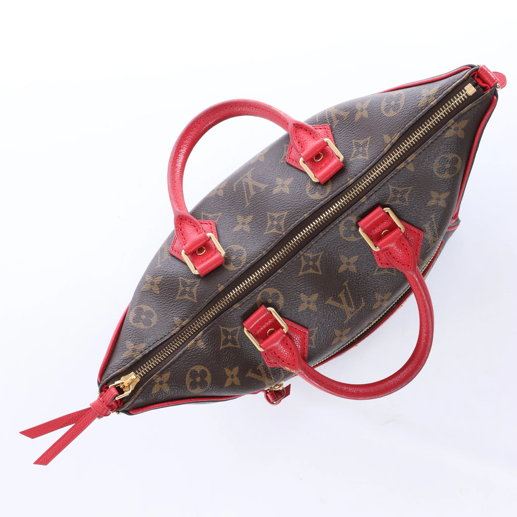 Louis Vuitton Tournelle PM Monogram Canvas Handbag in Brown x Red M44027