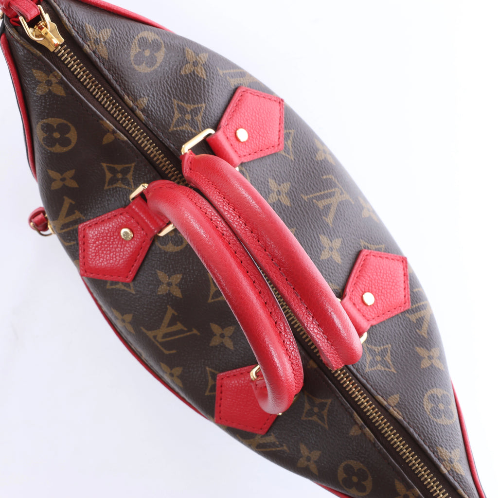 Louis Vuitton Tournelle PM Monogram Canvas Handbag in Brown x Red M44027