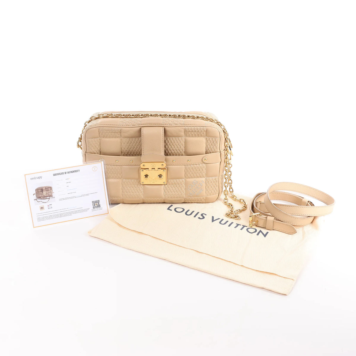 Louis Vuitton Troca MM Damier Quilt Crossbody Bag in Beige M59111
