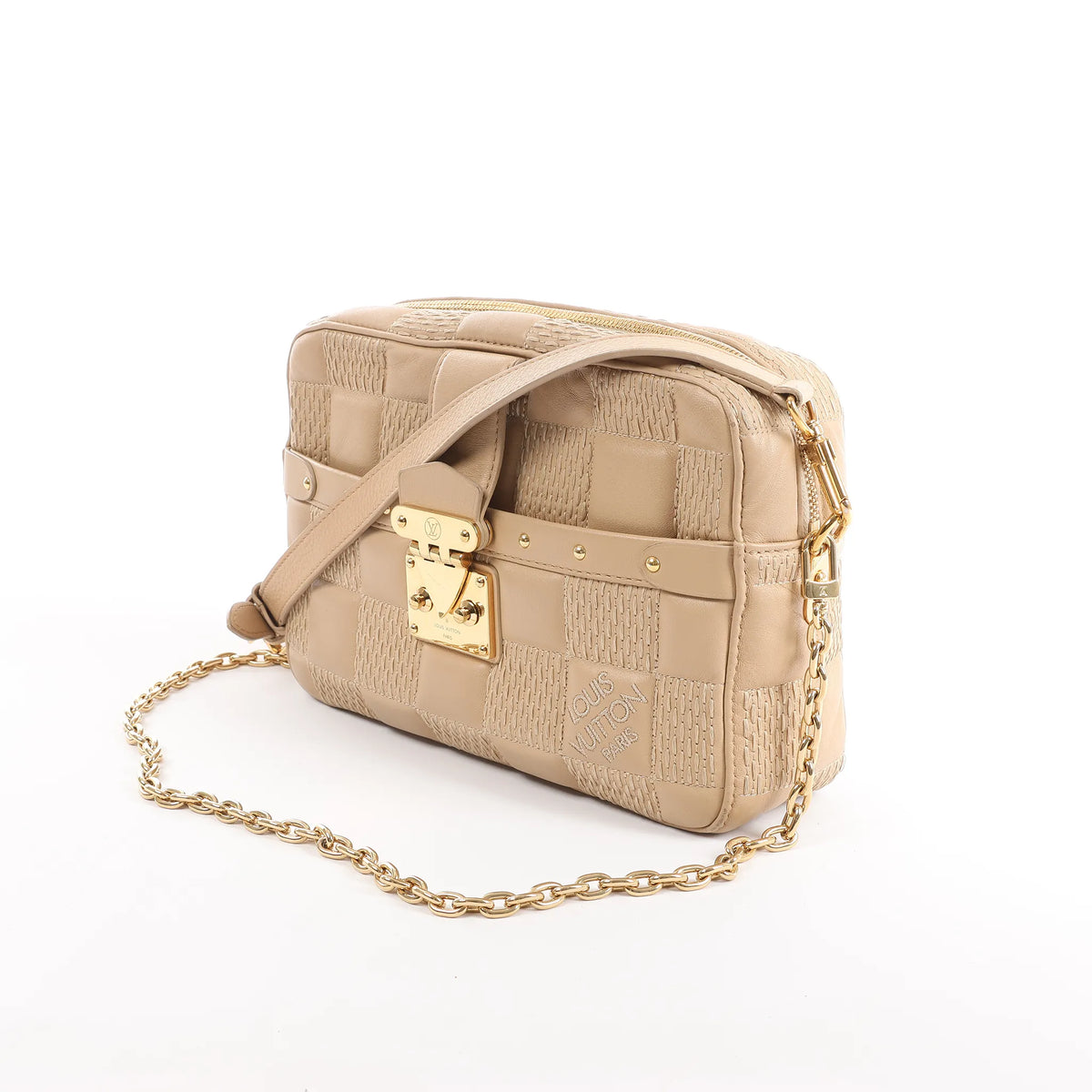 Louis Vuitton Troca MM Damier Quilt Crossbody Bag in Beige M59111