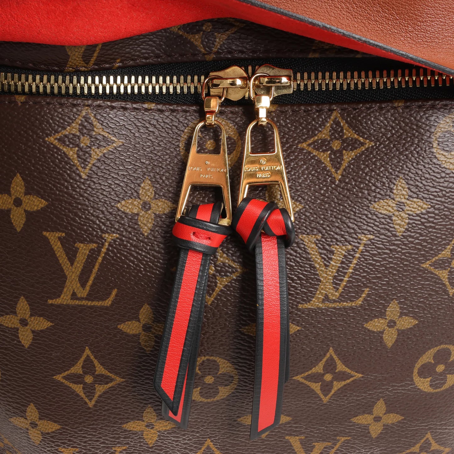 Louis Vuitton Monogram Tuileries Besace 2Way Handbag in Brown x Red M43157