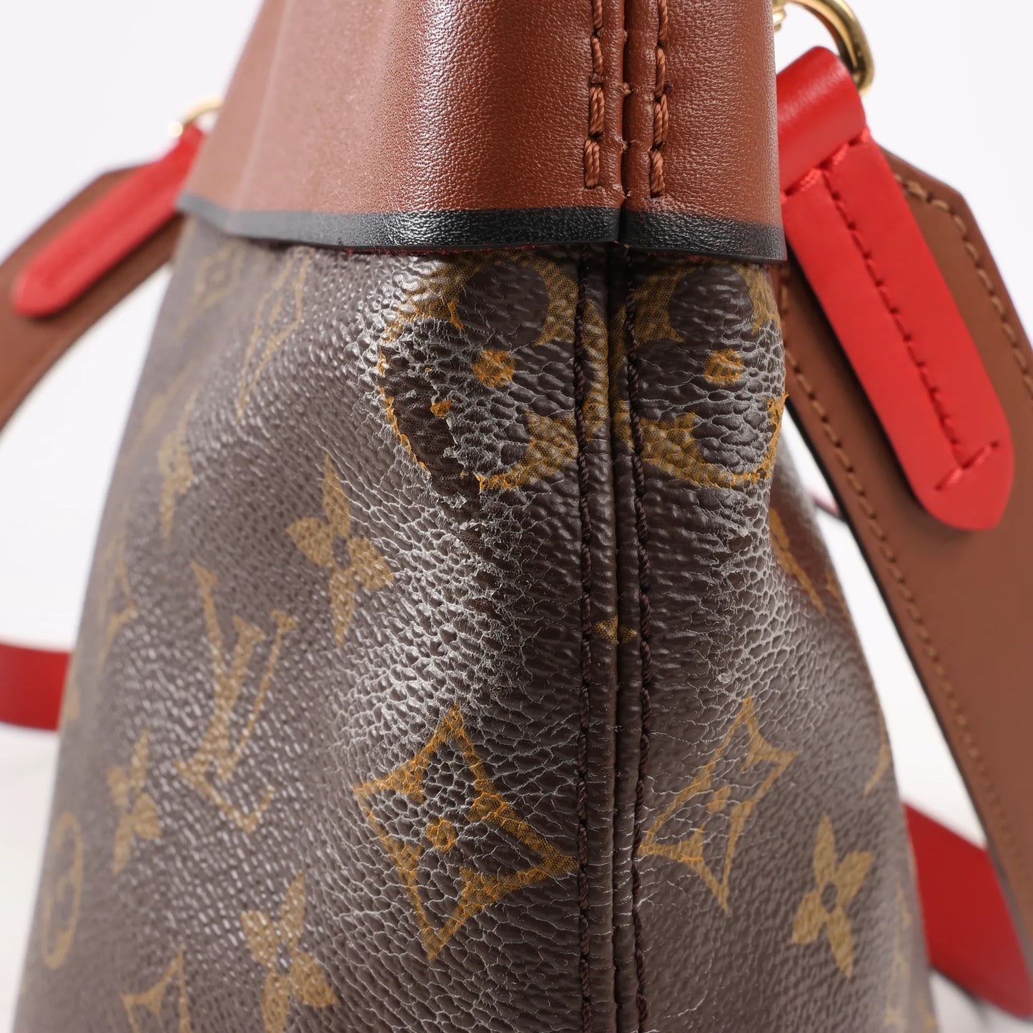 Louis Vuitton Monogram Tuileries Besace 2Way Handbag in Brown x Red M43157