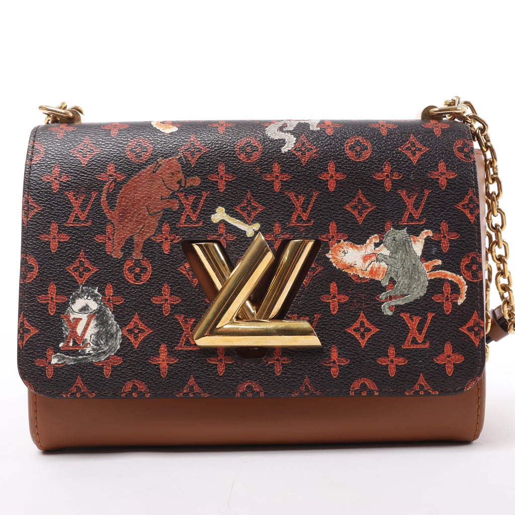 Louis Vuitton Twist MM Catgram x Taurillon Crossbody Bag in Brown x Orange M44408