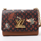 Louis Vuitton Twist MM Catgram x Taurillon Crossbody Bag in Brown x Orange M44408