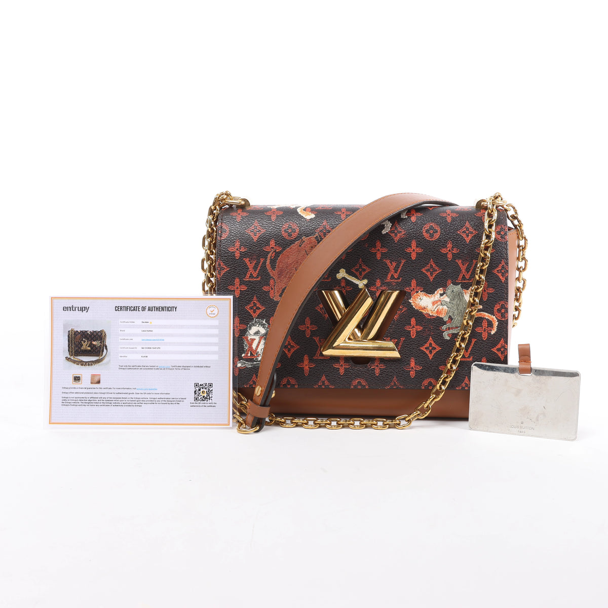 Louis Vuitton Twist MM Catgram x Taurillon Crossbody Bag in Brown x Orange M44408
