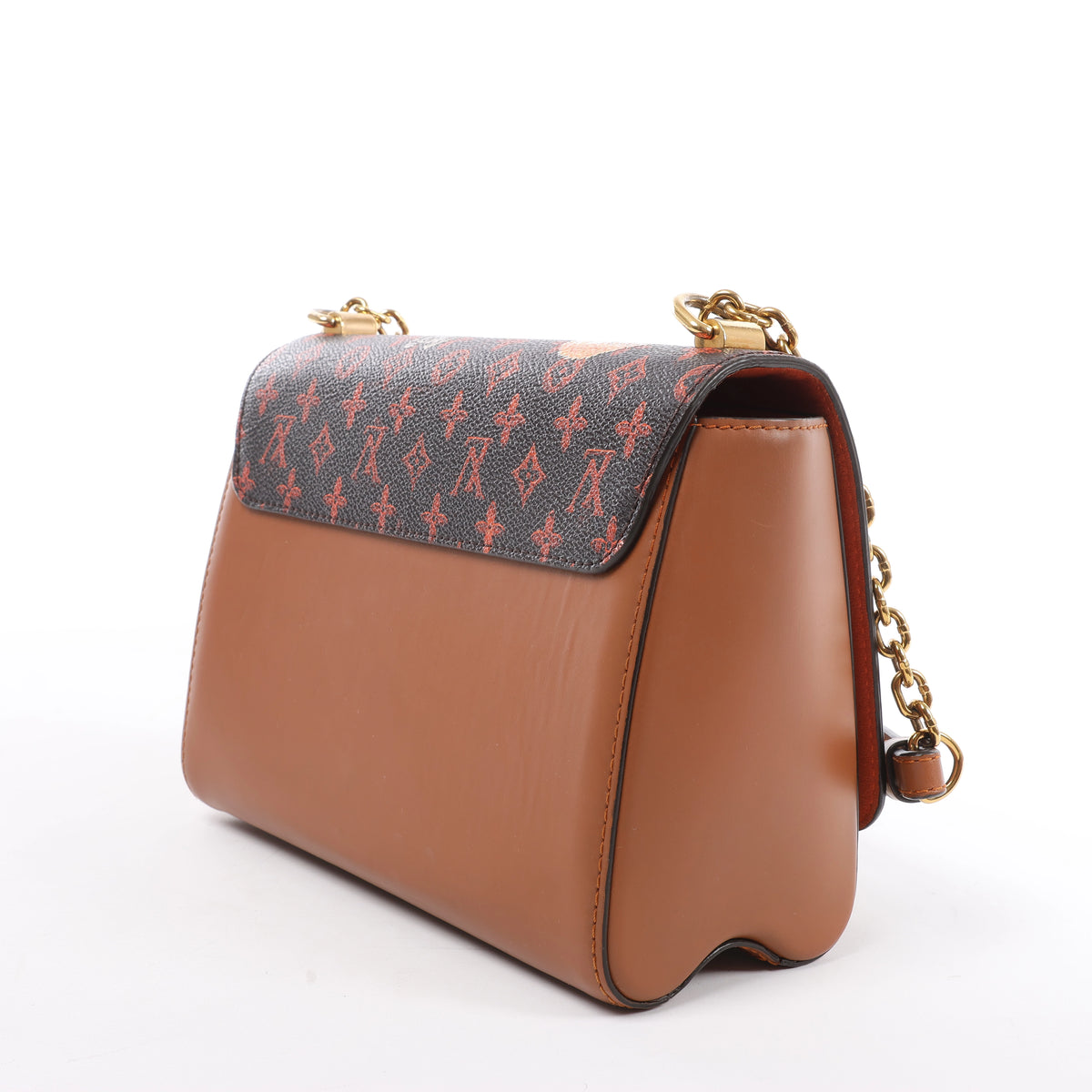 Louis Vuitton Twist MM Catgram x Taurillon Crossbody Bag in Brown x Orange M44408