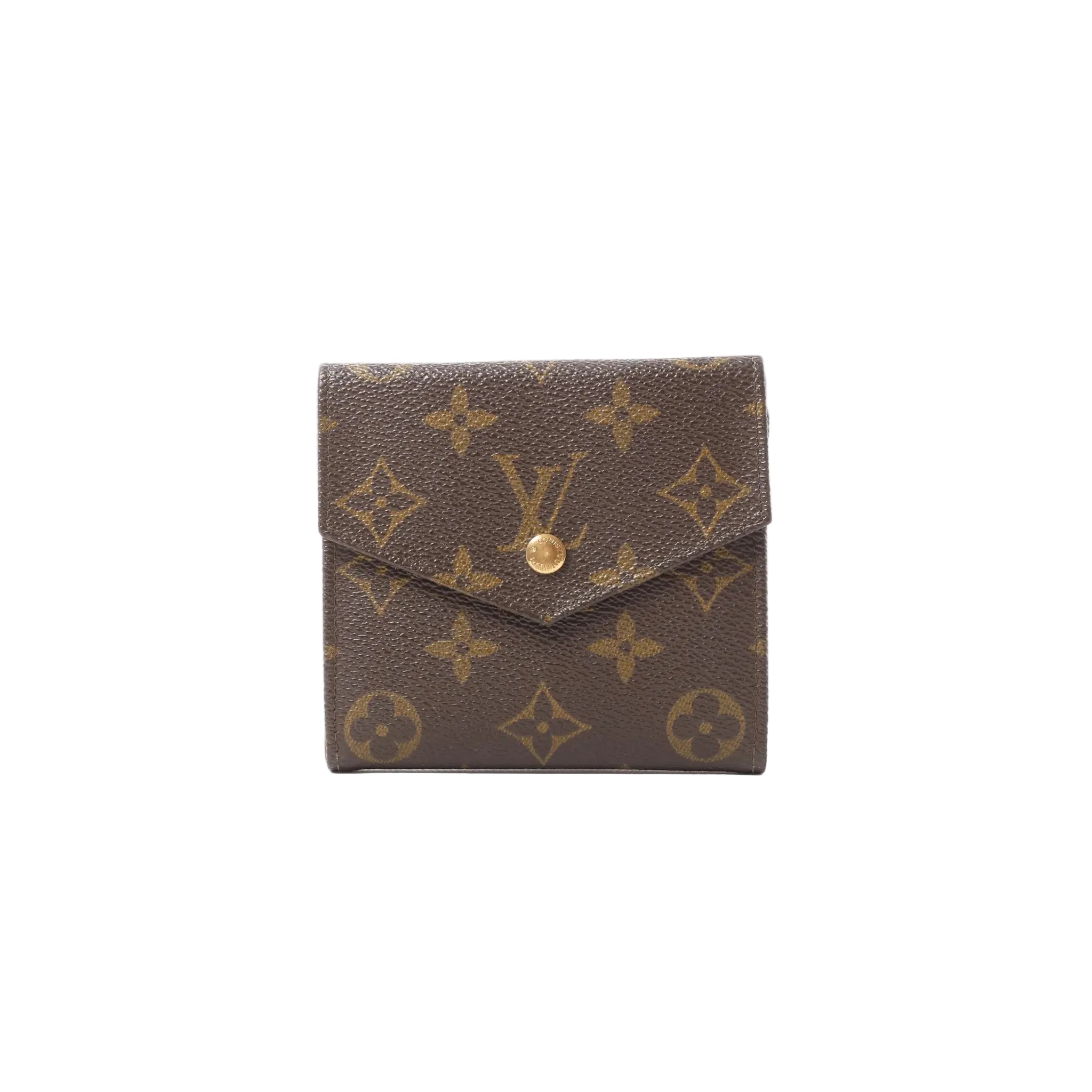 Louis Vuitton Monogram canvas Porte-Monnaie Billets wallet with envelope flap and gold-tone snap button closure