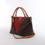 Louis Vuitton V Toat MM Monogram Canvas 2Way Handbag in Brown x Red M43957
