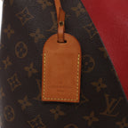 Louis Vuitton V Toat MM Monogram Canvas 2Way Handbag in Brown x Red M43957