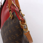 Louis Vuitton V Toat MM Monogram Canvas 2Way Handbag in Brown x Red M43957