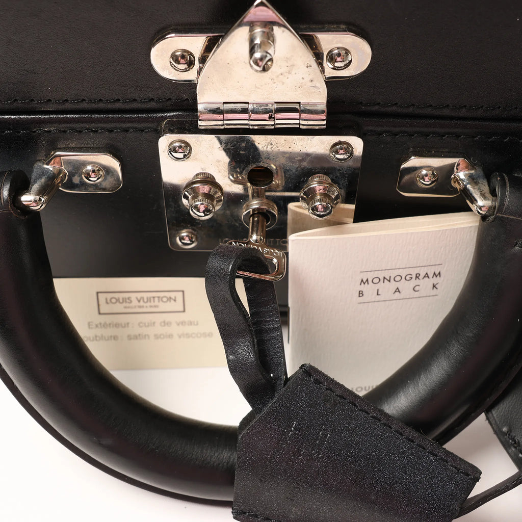 Louis Vuitton Valisette MM Monogram Glace Handbag in Black M92234