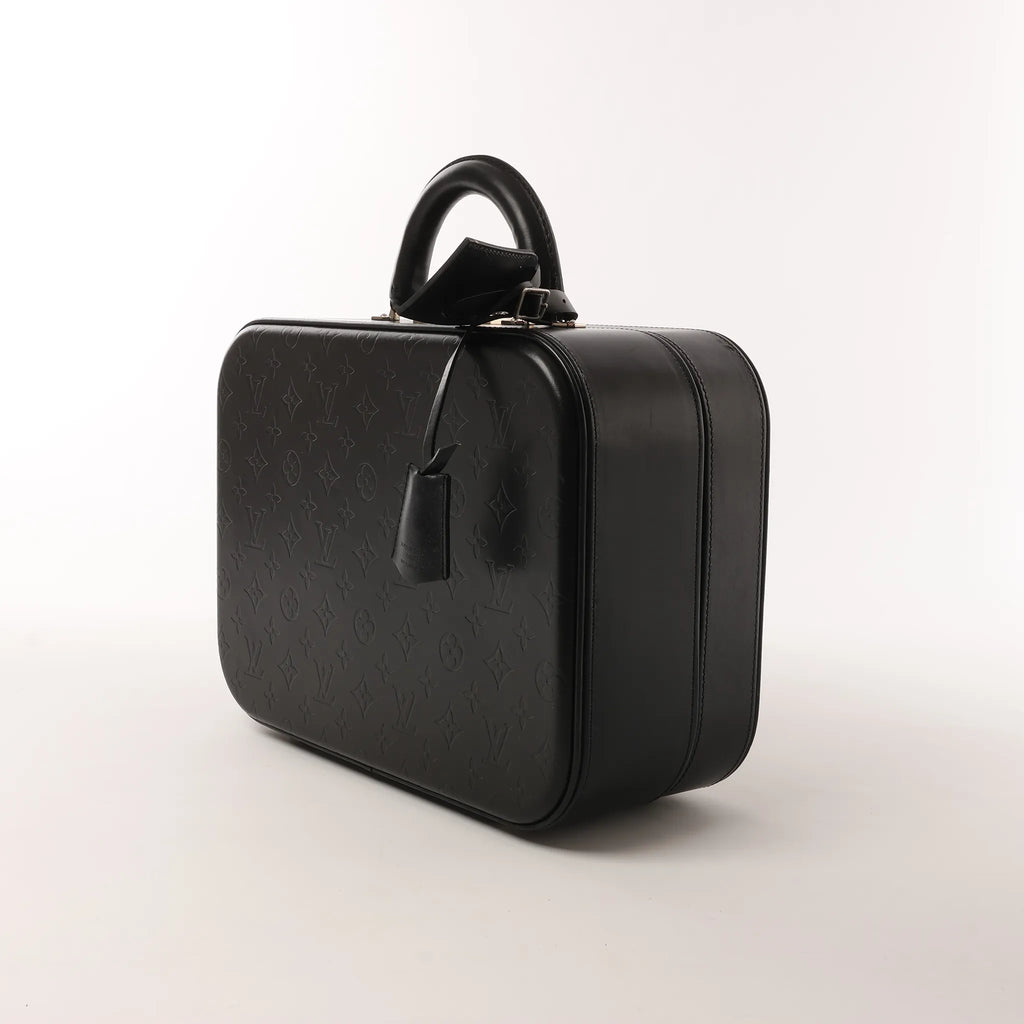 Louis Vuitton Valisette MM Monogram Glace Handbag in Black M92234