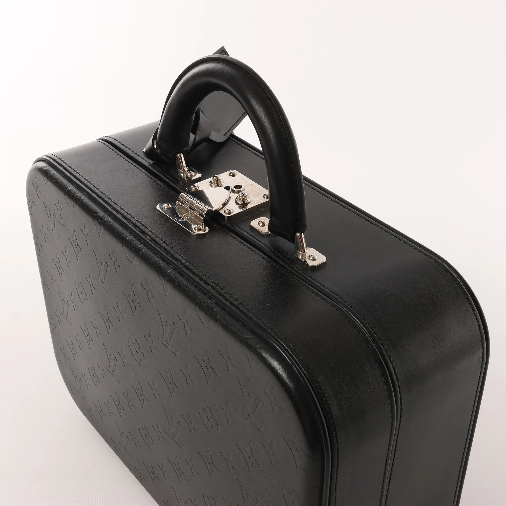 Louis Vuitton Valisette MM Monogram Glace Handbag in Black M92234