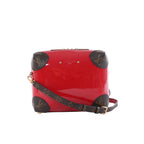 Louis Vuitton Venice Miroir red Vernis leather crossbody bag with brown Monogram canvas corner details, shoulder strap and gold-tone hardware.