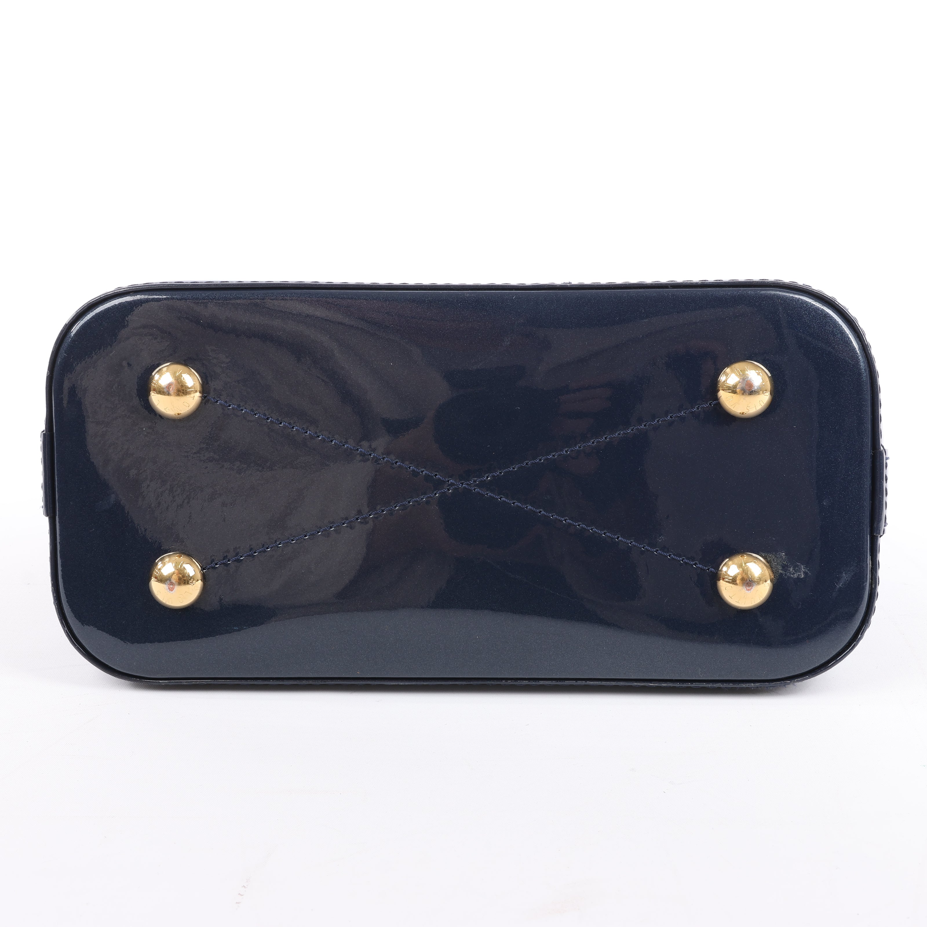 Louis Vuitton Alma BB Monogram Canvas and Vernis Leather Handbag in Navy M54705