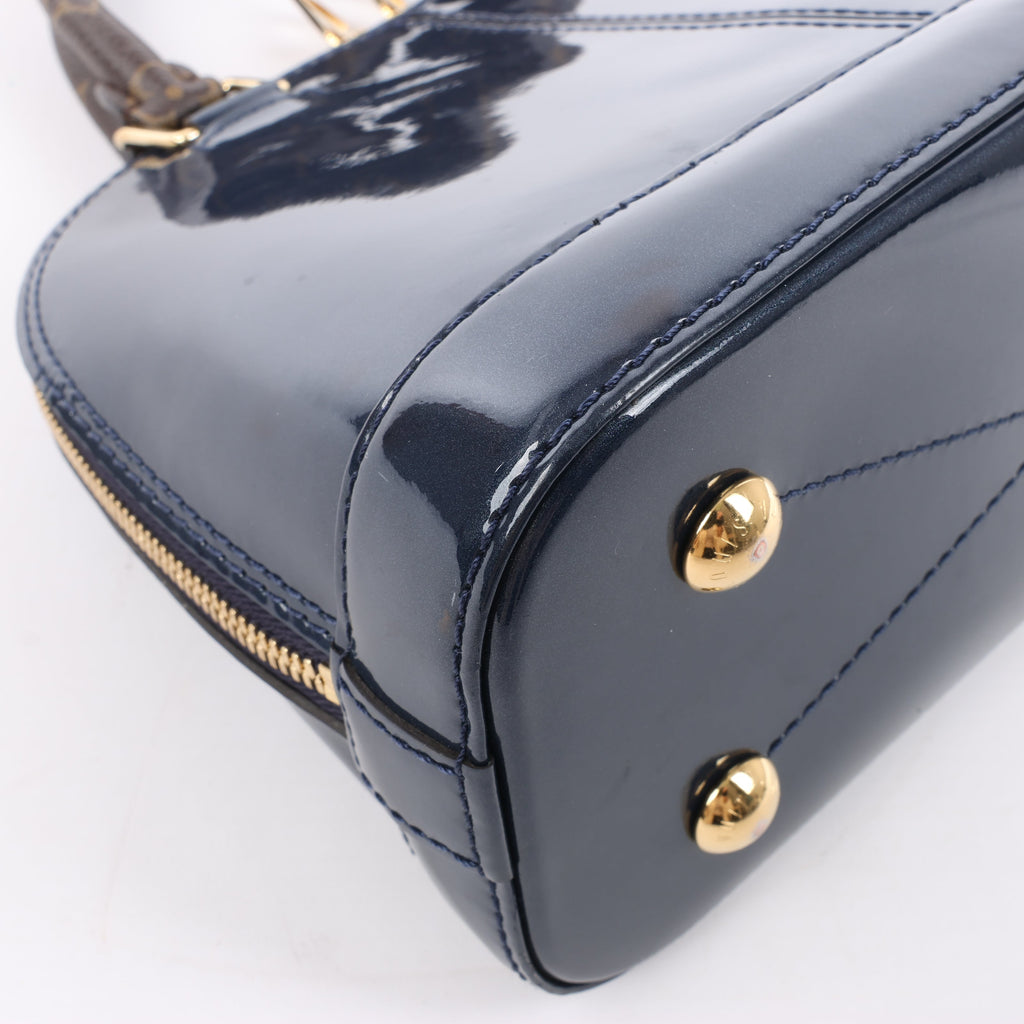 Louis Vuitton Alma BB Monogram Canvas and Vernis Leather Handbag in Navy M54705