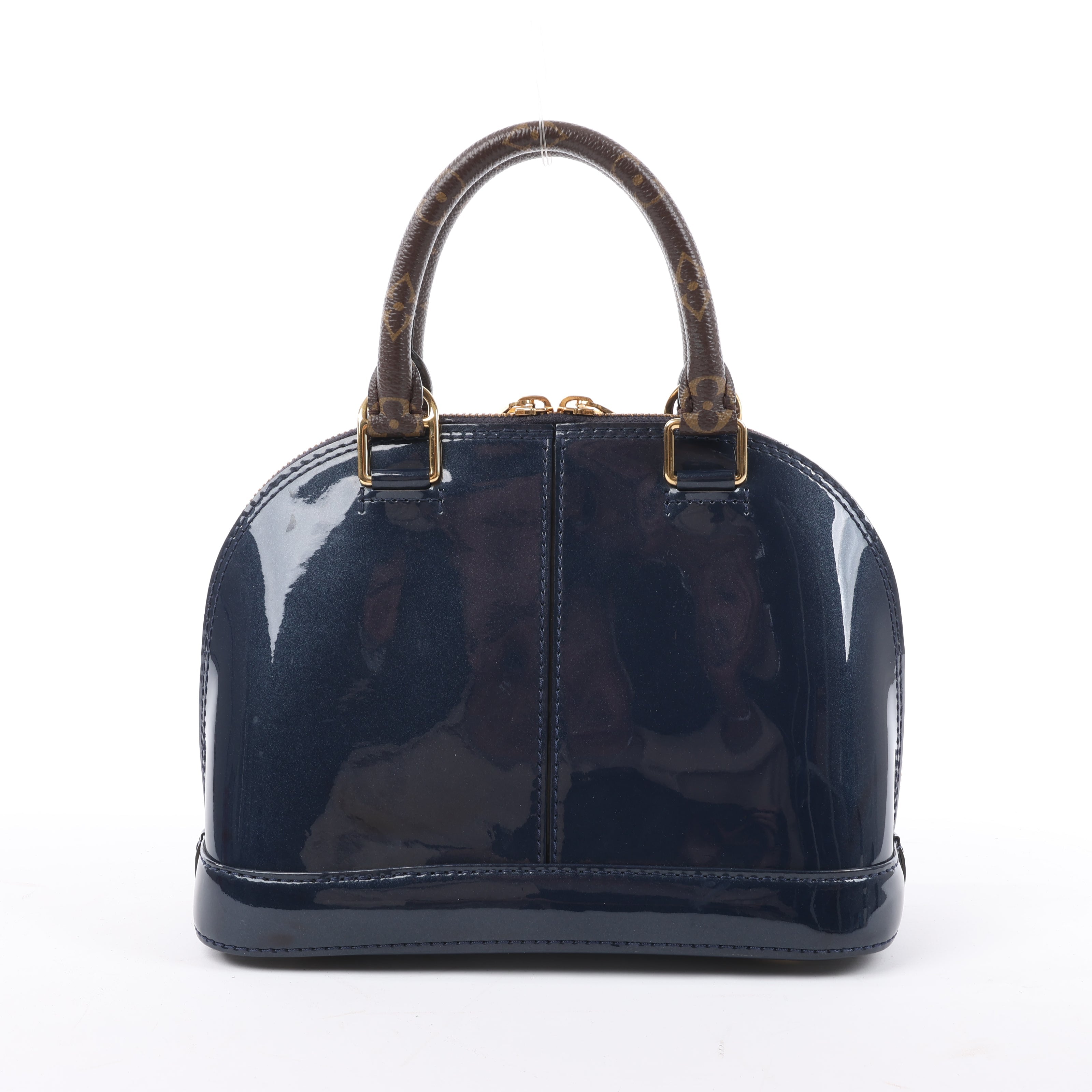 Louis Vuitton Alma BB Monogram Canvas and Vernis Leather Handbag in Navy M54705