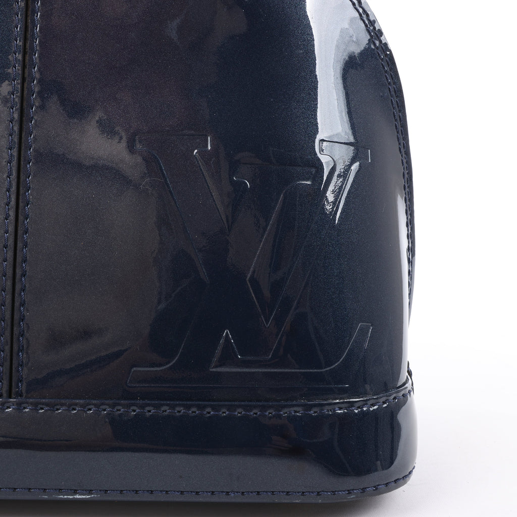 Louis Vuitton Alma BB Monogram Canvas and Vernis Leather Handbag in Navy M54705