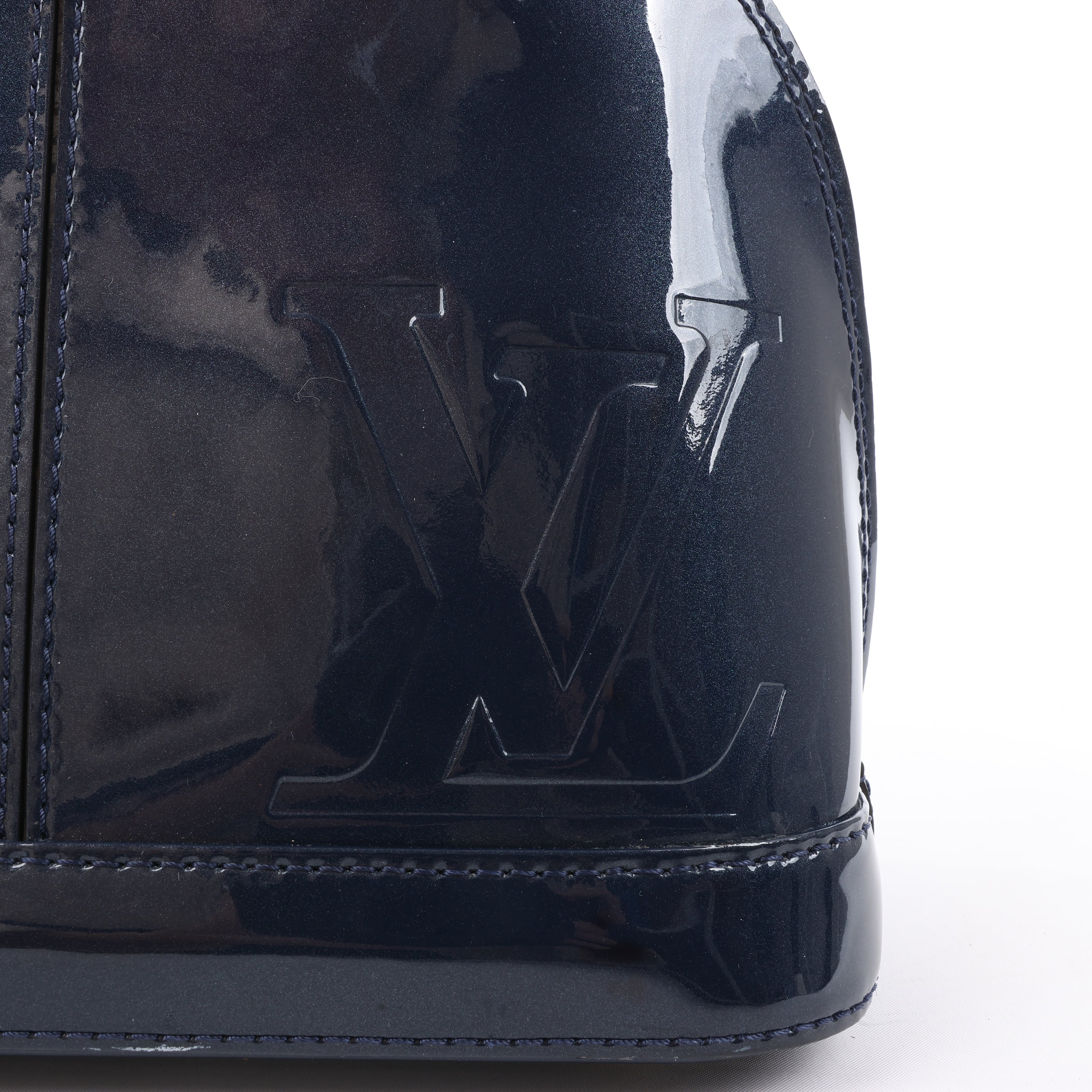 Louis Vuitton Alma BB Monogram Canvas and Vernis Leather Handbag in Navy M54705