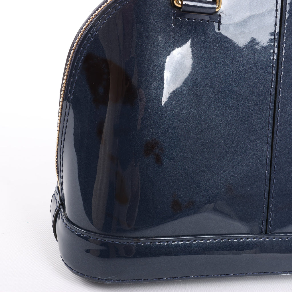 Louis Vuitton Alma BB Monogram Canvas and Vernis Leather Handbag in Navy M54705