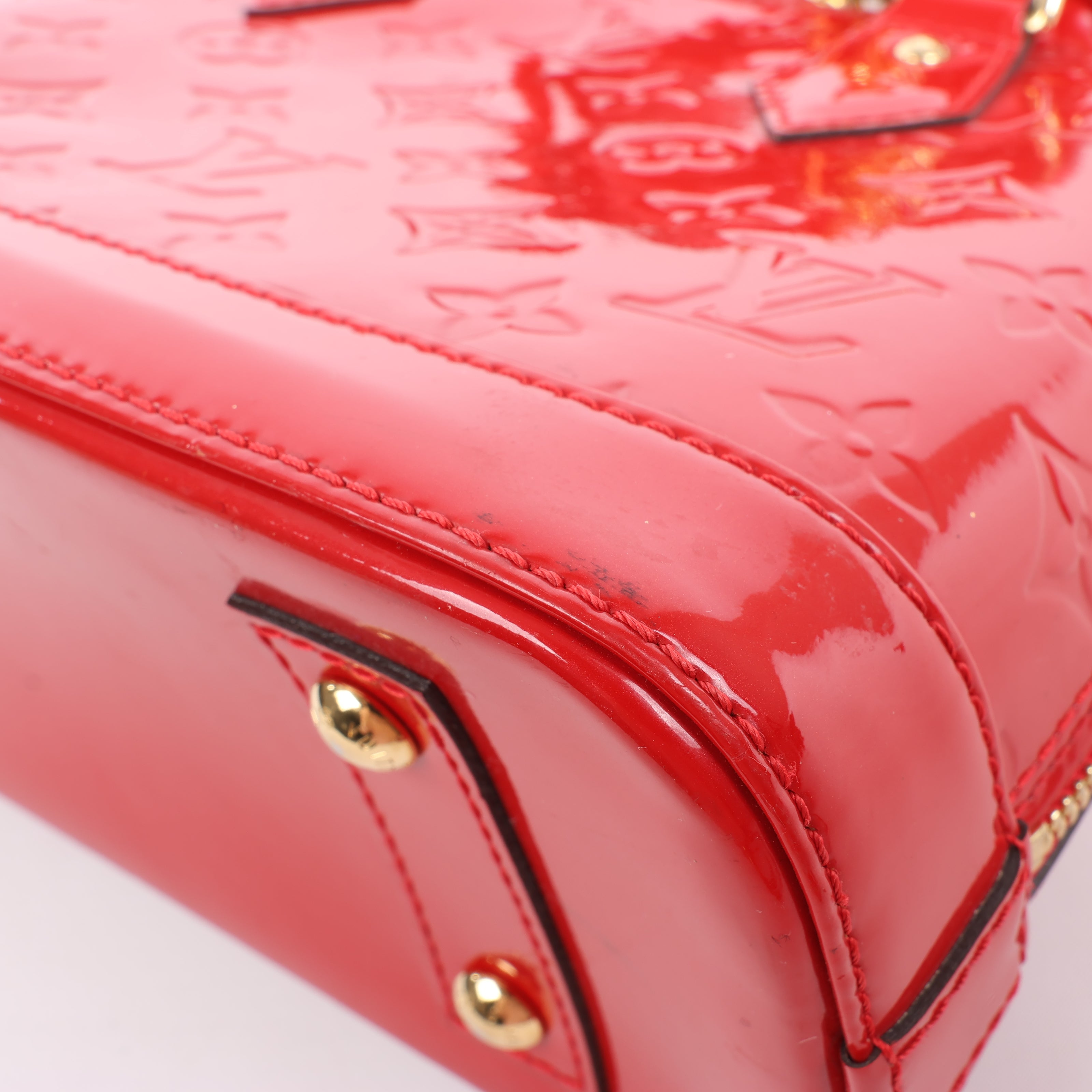 Louis Vuitton Monogram Vernis Alma BB Handbag in Red M90174
