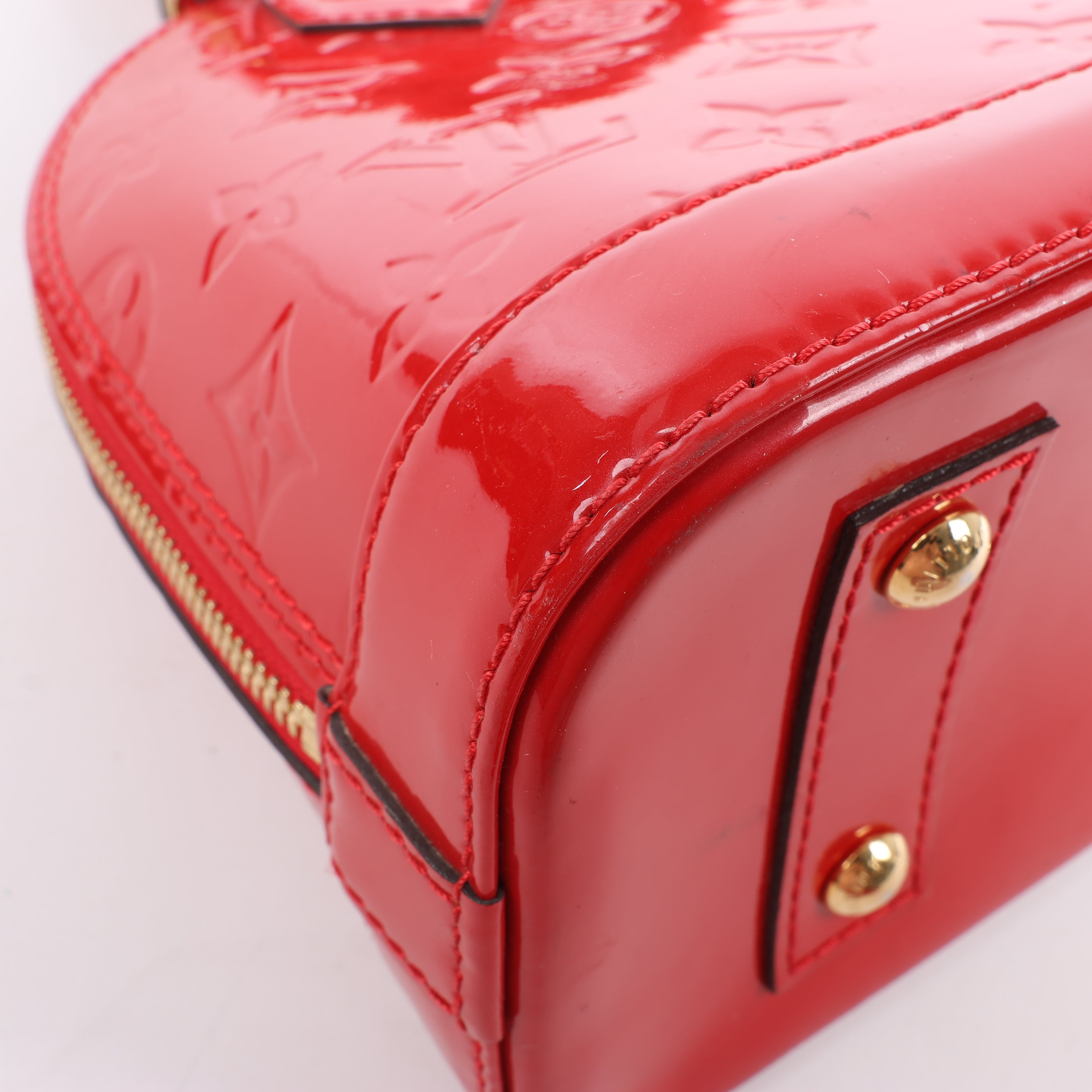 Louis Vuitton Monogram Vernis Alma BB Handbag in Red M90174