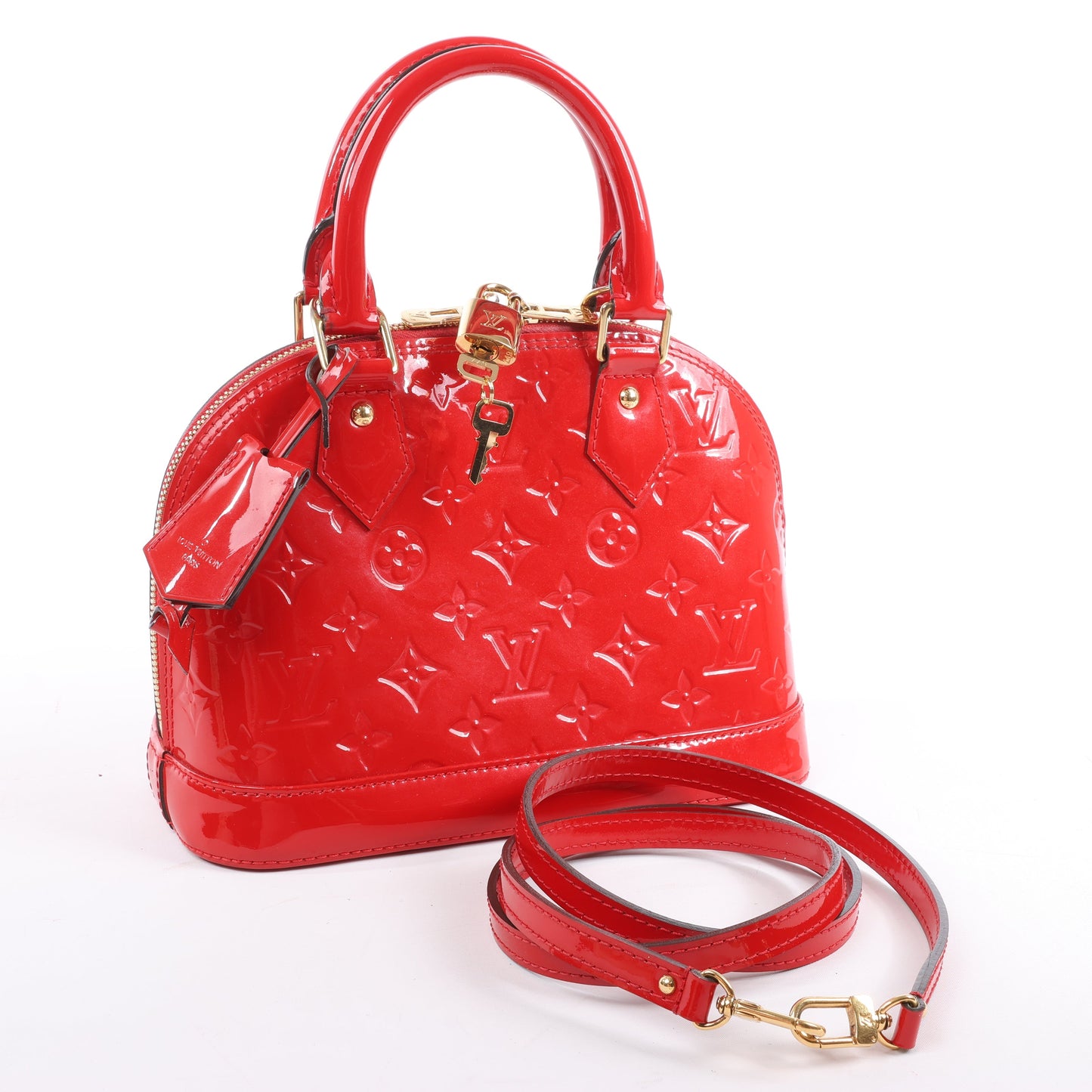 Louis Vuitton Monogram Vernis Alma BB Handbag in Red M90174