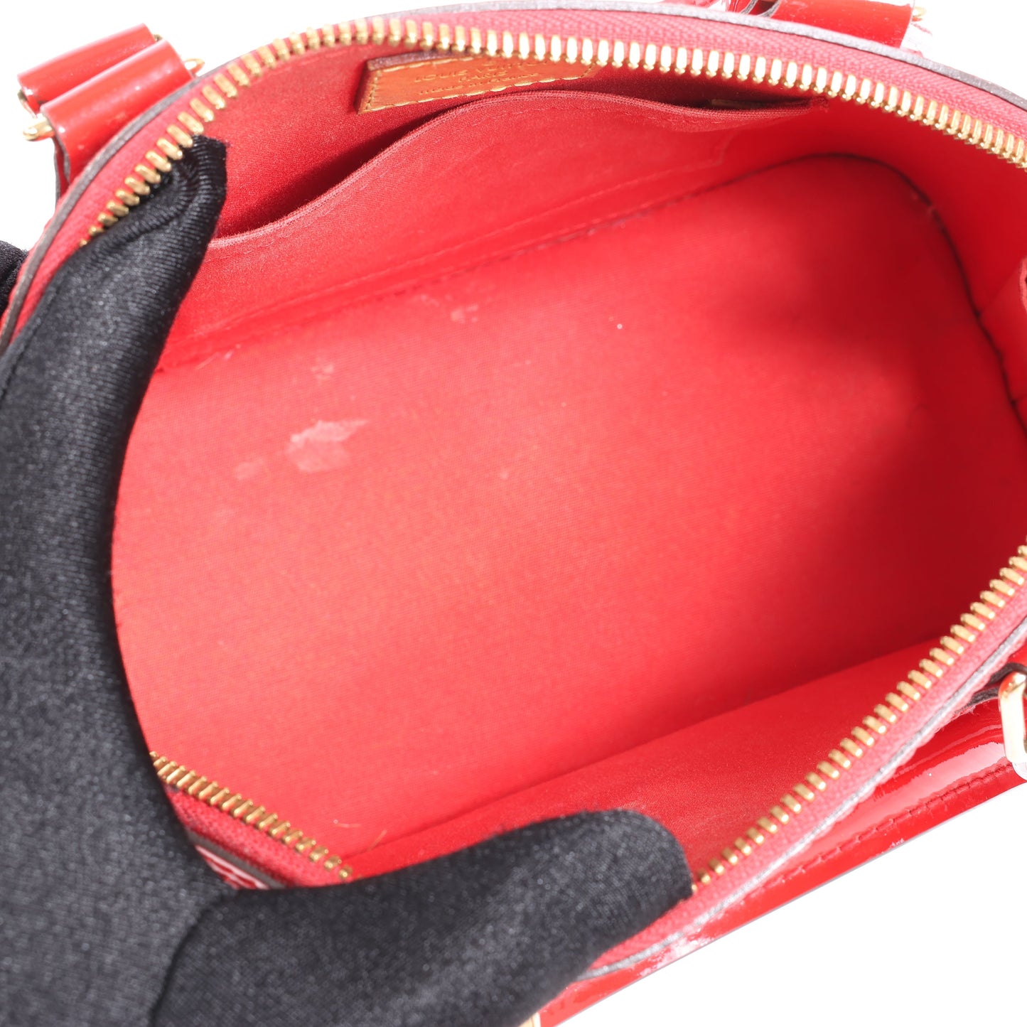 Louis Vuitton Monogram Vernis Alma BB Handbag in Red M90174