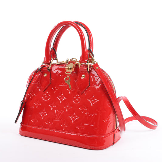 Sac à main Louis Vuitton Monogram Vernis Alma BB en rouge M90174