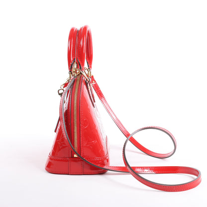Louis Vuitton Monogram Vernis Alma BB Handbag in Red M90174