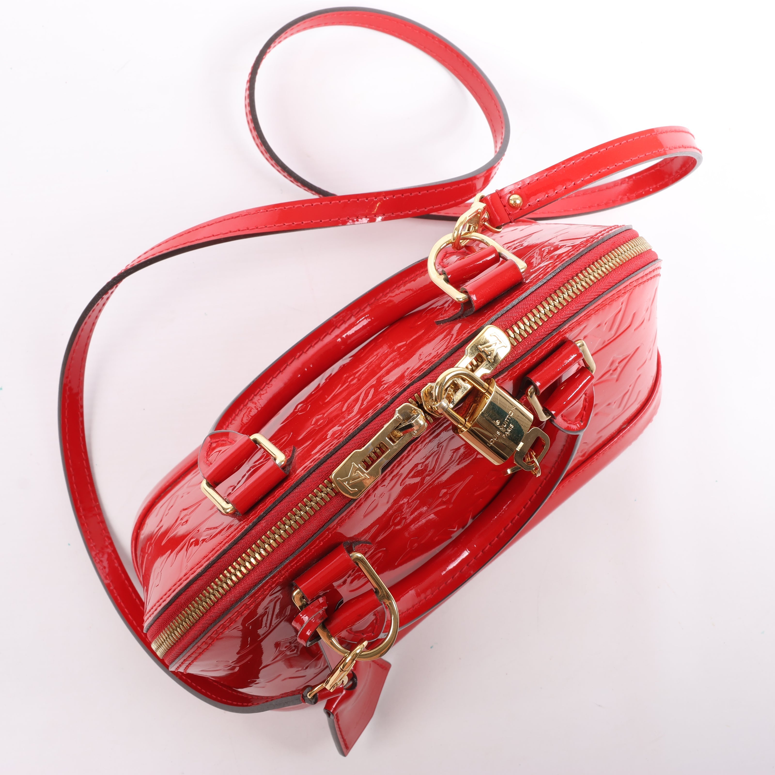 Louis Vuitton Monogram Vernis Alma BB Handbag in Red M90174