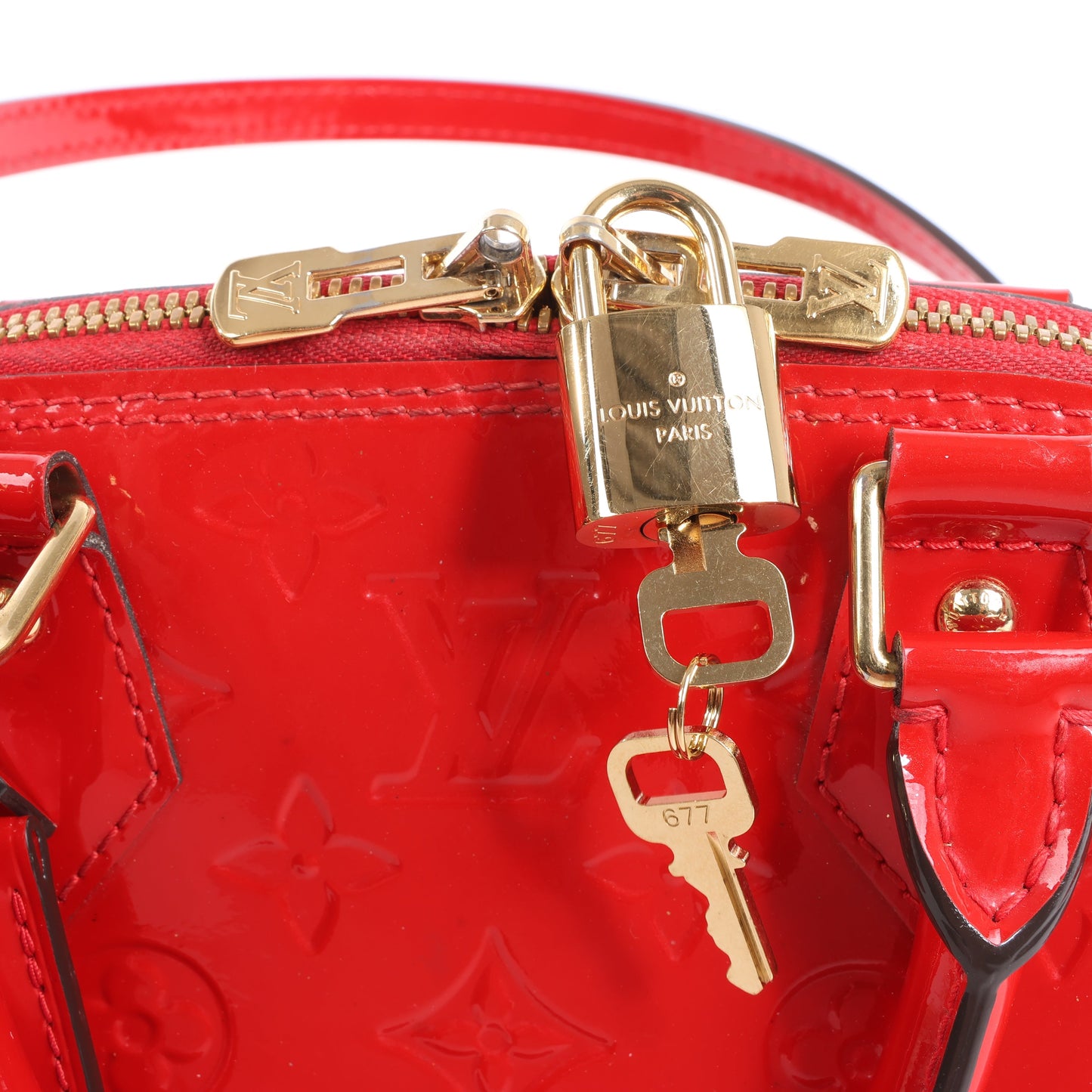 Louis Vuitton Monogram Vernis Alma BB Handbag in Red M90174