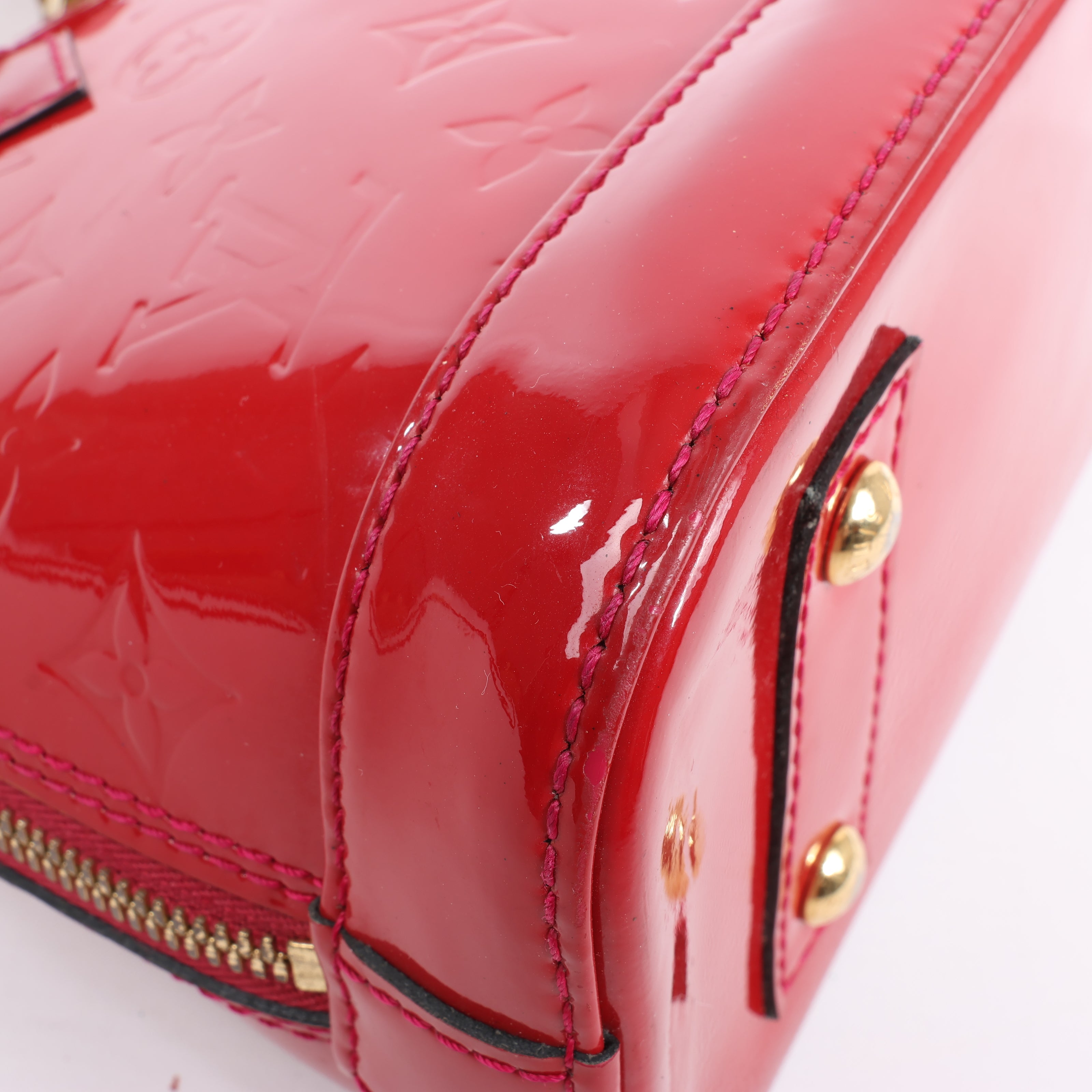Louis Vuitton Monogram Vernis Alma BB Handbag in Red M91606