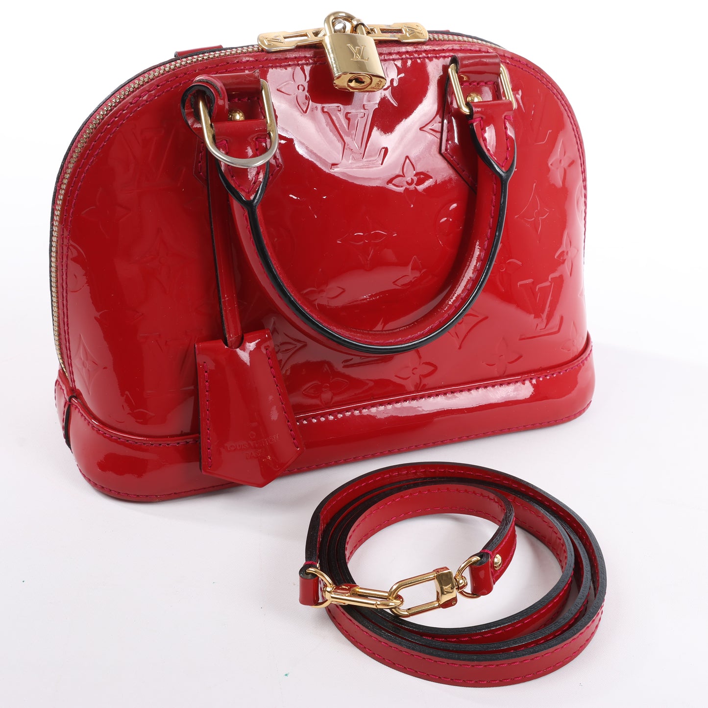Sac à main Louis Vuitton Monogram Vernis Alma BB en rouge M91606